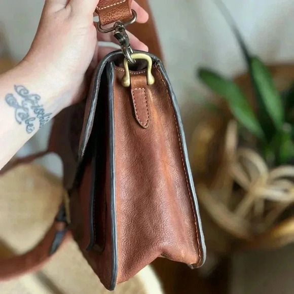 Scully West Tooled Leather Crossbody Bag - 11x8 Western Satchel - Picture 10 of 14